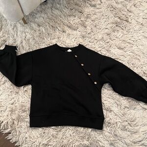 Black Button-Detail Kid’s Sweater